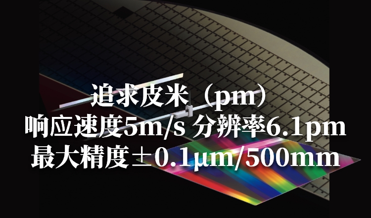 ピコメートルの追求 応答速度5m/s 分解能6.1pm 最高精度±0.1µm/500mm
